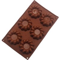 Hot Sale 6 Hole Round Doughnut Silicone Cake Mold Big Size Fried Dough Twist Shape Cake Decoration Biscuit Cookies Baking Tools
