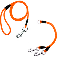 One Tow Two Walking Dog Leash,Water,Anti-Odor and Easy To Clean,Silicone Orange,Yellow and Green Three Colors Optional