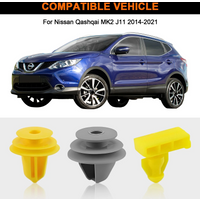 18pcs Wheel Arch Trim Clips Fastener Set For Nissan Qashqai J11 Front Exterior Accessories Flare Grey Plastic Car Accessories
