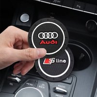 2/4Pc S line Logo Silicone Car Cup Holder Mat Anti-Slip Interior Pad For Audi A1 A3 A4 A6 A7 Q3 Q5 Q7 RS3 RS4 RS5 S7 Accessories
