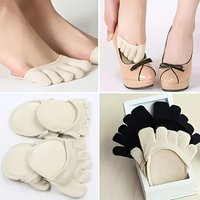 Summer Half Palm Five Fingers Socks Invisible Thin High Heel Front Foot Open Toe Socks Women Shallow Sandals Split-Toe Sock