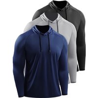 Running Long Sleeve T Shirt Men Sportswear Hooded T-shirt Elastic Jersey Gym Fitness Male Tops Tee Training Sport Tracksuit Men