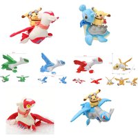 Cute Pokemon Riding Plush Toys Latias Latios Lapras Pikachu Soft Stuffed Doll Kids Gift