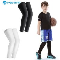 AliExpress NONE 1Pair Long Compression Leg Sleeves for Kids, Comfortable Non-Slip UV Protection Brace Support for Basketball Running Cycling