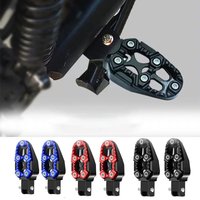 1 Pair Universal Adjustable Aluminum Alloy Motorcycle Anti-Slip Footrests Pedals For Scooter ATV E-Bike Motorbike Parts Foot Peg