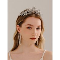 Lady Liberty Tiara Cosplay Party Crown Silver and Gold Sparkling Rhinestone Wedding Crown Bridal Headpiece Dress Accessories