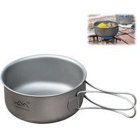 Titanium Coated Camping Pot with Foldable Handle,Lightweight Stainless Steel Outdoor Cookware Portable Hiking Cooking Bowl