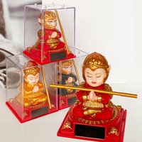 Solar Energy Sun Wukong Ornaments the Ruyi Jingu Bang Fortune Wealth Car Home Desktop Decorations Cafts Journey to the West
