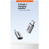 Type-C Adapter with 5.1K Resistor, 5V Power, Solves C to C Issue for Small Devices (Razor/Earphone/Fan), Aluminum, 480Mbps