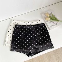 Korean Style High Waist Polka Dot Satin Half Skirt Women's Summer New Slimming All-Match Body Skirt Anti-Light A-Line Short S...