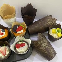 50Pcs/100Pcs/200Pcs Tulip Cake Paper Cups, Heat-Resistant and Oil-Proof Baking Cups, Suitable for Weddings, Birthdays, Tea Parties, Christmas, Valentine's Day, Mother's Day, Graduation Ceremonies,