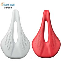 Elitaone Ultralight Carbon Bicycle Saddle 240x143mm/155mm Road MTB Bike Seat in Red White Black Colors - 120g