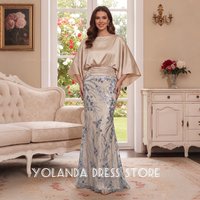 Yolanda Women's Wedding Party Modest Mermaid Scoop 3_4 Sleeves Mother of the bride Dresses Sequin Lace Applique 2026 Customized image 4