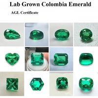 Lab Grown Colombia Emerald Top-level Gemstone for DIY Jewelry Making Inlay Materials with AGL Certificate
