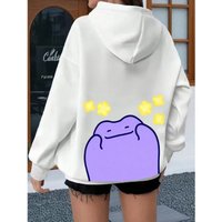 Pokémon Anime Cute Ditto Painted Hoodie Men's and Women's Autumn/Winter New Y2K Harajuku Oversize Casual Sweater Top