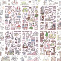 Korean Cute Kawaii Cartoon Rabbit Stickers Diary Planner Scrapbook Handbook Magazine Collage Material DIY Decorative Stickers