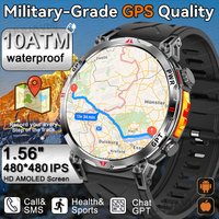 2026New Military GPS Sport Smartwatch Men 650mAh AMOLED Screen Compass Altimeter 10ATM Waterproof Heart Rate Wireless Call Clock