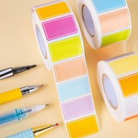 500Pcs/roll Colored Labels Stickers Handwritten Name Sticky Notes Adhesive Solid Colors Name Tags Removable Moving Labels