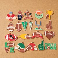 10pcs New Enamel Sports Ball Rugby Charms Pendant for Jewelry Making Earrings Necklace DIY Bracelet Accessories Supplies