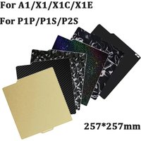 For Bambu Lab P2S Build Plate P1S A1 X1C Pei Texture 257x257 H1H PEY Peo Sheet Spring Steel For Bambulabs X1 Carbon Bambulab P1P