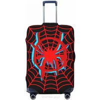 Spider Pattern Luggage Cover Stretch Fabric Fits 18-32 Inch Suitcases Dust Resistant Washable Anti-Scratch Travel Luggage Sleeve