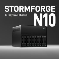 N10 NAS Chassis, 10+2 Bays, MATX Motherboard, Feiniu 1U Power Supply, 8 Drives