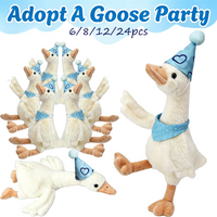 6-24 Pcs 15.7 Inch Goose Stuffed Animal with Hat Bib One Silly Goose Birthday Gift for Kids Baby Shower Goose Plush Party Decor