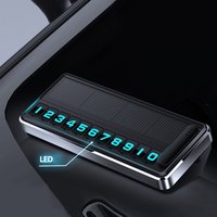 Solar Car Phone Number Plate Led Lighting Temporary Parking Card Hidden Plates Car Park Stop Multiple Number Parking Gadgets