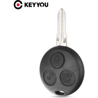 KEYYOU 3 Buttons Remote Car Key Shell For Mercedes Benz Smart Fortwo 450 Forfour Roadster Chiave Uncut Blade Key Shell Case