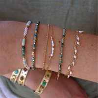 3mm Green Rhinestone Moonstone Bracelets For Women Natural Stone Faceted Beads Jewelry Strand Bangles Beach Gift