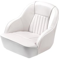 Ergonomischer Kapitänssitz mit hoher Rückenlehne für Pontonboote, UV-beständiger Vinyl-Schalensitz in Marinequalität mit hochdichtem Schaumstoff, einfach zu montierender Bootssitz für Angelboote
