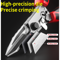 1PC Electrician Scissors Multi-Functional Crimping Wire Cutting Tool with Wrench Function for Metal Sheet & Cable Cutting