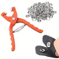 9.5mm Metal Snap Fasteners Kit 50 Sets No Sew Buttons with Fastening Pliers Tool for DIY Clothing Leather Crafts