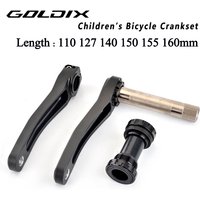 GOLDIX Ultralight MTB Bicycle Crankset Black 28T 30T 32T 34T 36T Children's Bicycle Crank 110/127/140/150/160mm 7/8/9/10 Speed