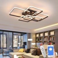 Lustre de plafond LED moderne noir/blanc, lampe de plafond LED pour salon, luminaire de plafond à intensité variable pour chambre à coucher, 3-6 têtes