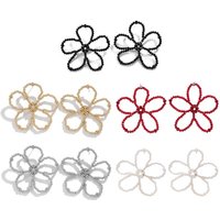 Comfortable Crystal Flower Earrings Delicate Ear Studs Adornment for Daily Wear