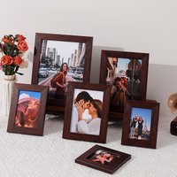 1PC brown plastic picture frame surface thread retro texture picture frame Wall tabletop display frame Family photo table frame
