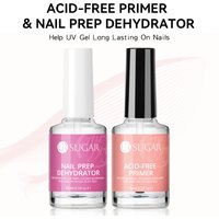 UR SUGAR Nail-Primers And Nail Prep Dehydrator Set 15ML No Need UV LED Lamp Manicures for Nail Art Gel Nail Polish Design