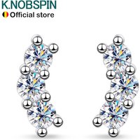 KNOBSPIN D VVS1 Full Moissanite Earrings for Women Classic Trendy Party Daily Wear GRA Certified s925 Sliver Plated 18k Earring