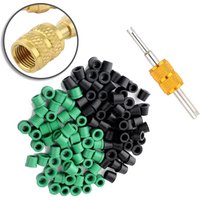 100 Pack HVAC 1/4 Quick Coupler Gaskets Rubber O-Ring Seals For AC Charging Hoses With Valve Core Remover Tool