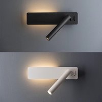 Lampa ścienna LED do czytania do sypialni hotelowej Minimalistyczna lampka nocna do książek Obrotowa kinkiet ścienny do sypialni Oprawa oświetleniowa do domu