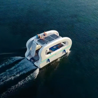 4.5m Foldable Inflated Yacht Solar-Powered Catamaran - Electric Sun-Powered House Boat for Cruising Fun Inflatable Yacht Boat
