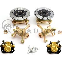 Steering Strut Knuckle Spindles with 110mm M10*4 STUD Wheel Hubs Brake caliper set For ATV Go Kart Golf Buggy Quad Bike Parts