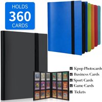Card Binder 9-Pockets Trading Card Collector Holder Kpop Idol Photo Albums Portable Storage Case for TCG & Sports Game Cards