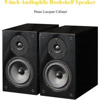 5-inch HIFI Passive Bookshelf Speaker 150W Output Power 3-inch Tweeter Unit Lacquered Shell Professional Monitor Speaker