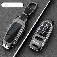 Car Remote Key Case Cover Shell For Audi A6 A7 A8 E-tron Q5 Q8 C8 D5 Gold Edge Design Protector Fob Car Accessories