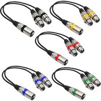 30CM XLR Splitter Male to Dual Female,3 Pin XLR Male to Female Splitter Audio Adapter Cable for Mic Amplifier Speaker Mixer
