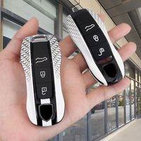 ABS Car Remote Key Case Cover Fob Shell for Porsche Cayenne Macan Panamera 911 718 Boxster Taycan