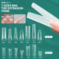 Nailpop Extension Nail Dual Forms Clear 70/140pcs 14 Shapes Reusable Gel French Sandwich Manicure Tips Builder Nail Art Supplies