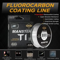 SeaKnight Brand MANSTER T1 II Series Two-layer Fluorocarbon Coating Fishing Line 100M Upgrade Fast Sinking Line Stronger 3-35LB